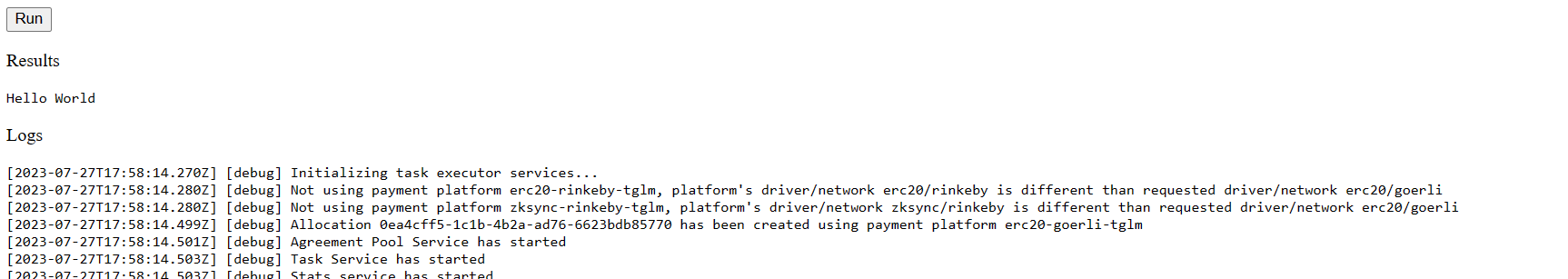 Output logs